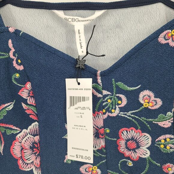 BCBGeneration Long Sleeve Floral Crop Top Small - Picture 5 of 5
